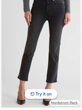 Frame Denim Women’s coated Straight Jeans with step cut
